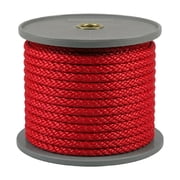 Rope King SBP-58140R, Solid Braided Poly Rope, 5/8 x 140, Red, 1 Each