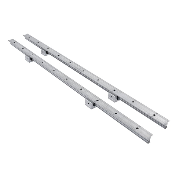 SBR12 Linear Rail Kit 1000mm, 2 Pieces Guide Rails and 4 Square Carriage Bearing Blocks for Machines and Automation Systems