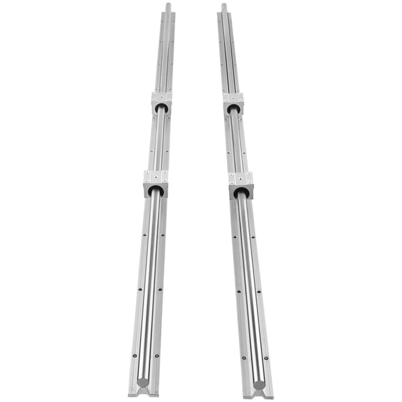 Linear Guide Rail Set, SBR16 1500mm, 2 PCS 59 in/1500 mm SBR16 Guide Rails and 4 PCS SBR16UU Slide Blocks, Linear Rails and Bearings Kit for Automated Machines DIY Project CNC Router Machines