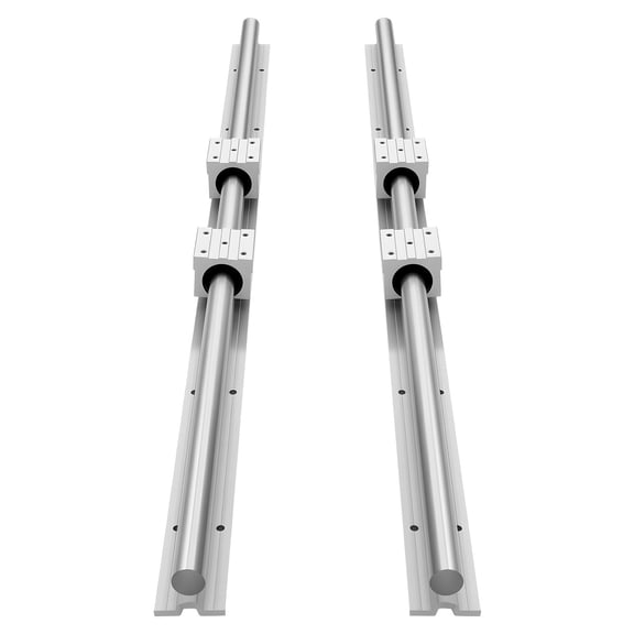 SBR25 Linear Guide Rail Kit: 2Pcs 1200mm Rails&4Pcs Bearing Blocks for CNC, Milling, Drilling Machines