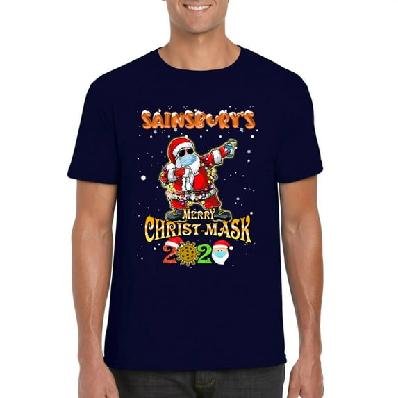 SBS UK Christ Mask 2020A Funny Christmas Pandemic Humor T-Shirt, for men & women, up to size 5XL