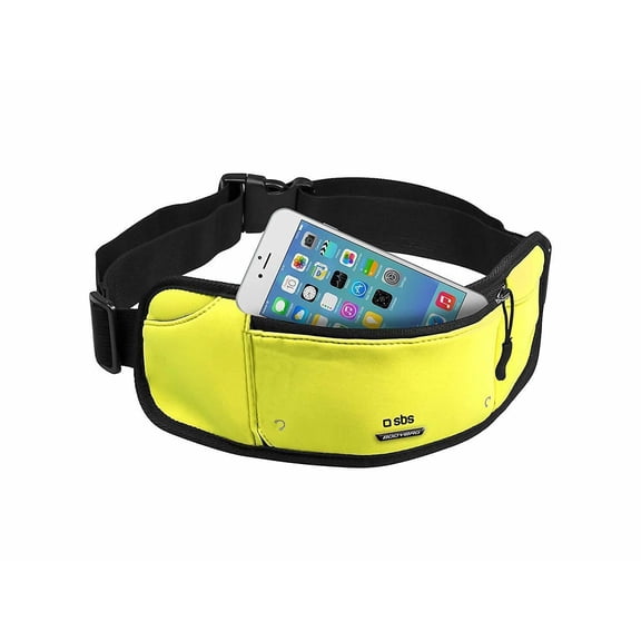 SBS Universal Belt Bag Zip Yellow Sports Case for phone up to 5.5"