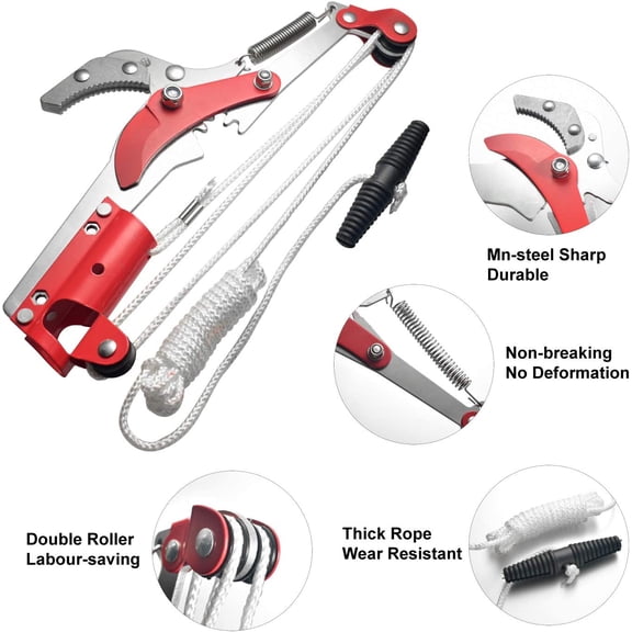 SBSWXX-Sharp Garden Tree Pruning Saw and Pruner Head, Tree Pruner Fruit Picker Harvester Pole Saw Tree Trimming Clipper Tool (Without Pole)