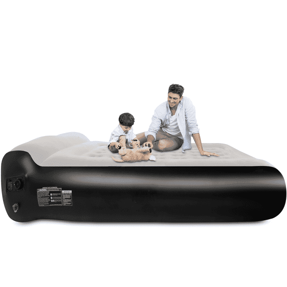 SBUSFGT Air Mattress Queen with Headboard, 16-Inch Raised Airbed with Built-In Pump, Quick Inflation & Deflation, Double High Inflatable Bed for Camping, Home