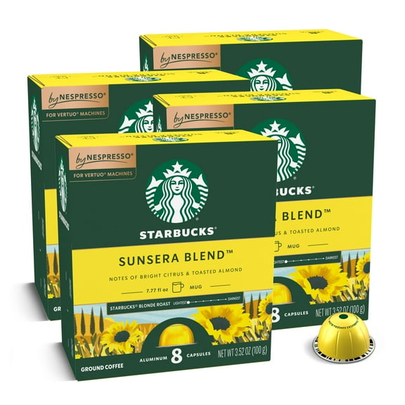 Starbucks by Nespresso Vertuo, Sunsera Blend Nespresso Pods, 100% Arabica Coffee, 32 Count