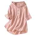 thumbnail image 1 of SBYOJLPB 3/4 Sleeved Hooded Top Women's Quarter Sleeved Shirt Summer Oversized Casual Loose Hooded Cardigan Top, 1 of 9