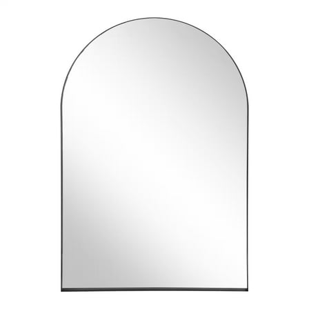 SBYOJLPB Arched Wall Mirror 24*36in Bathroom Mirror Black Deep Frame Modern Dresser Mirror Wall Mounted Decor Metal Frame