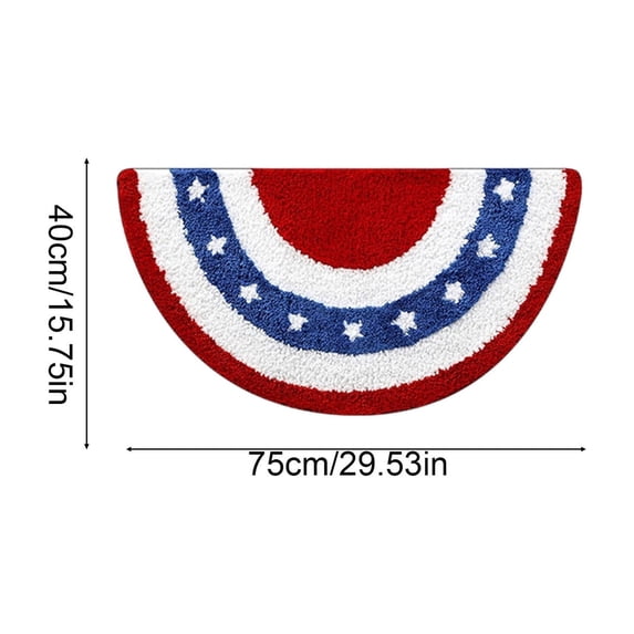 SBYOJLPB Bathroom Rug Mat 4th of July Thickened Entrance Door Mat Independence Day Decorative Carpet