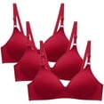 thumbnail image 1 of SBYOJLPB Bras for Women 3pcs Women's Bra Soild Wire Underwear Bra Everyday Small Cup Underwear Red 10(XL), 1 of 5
