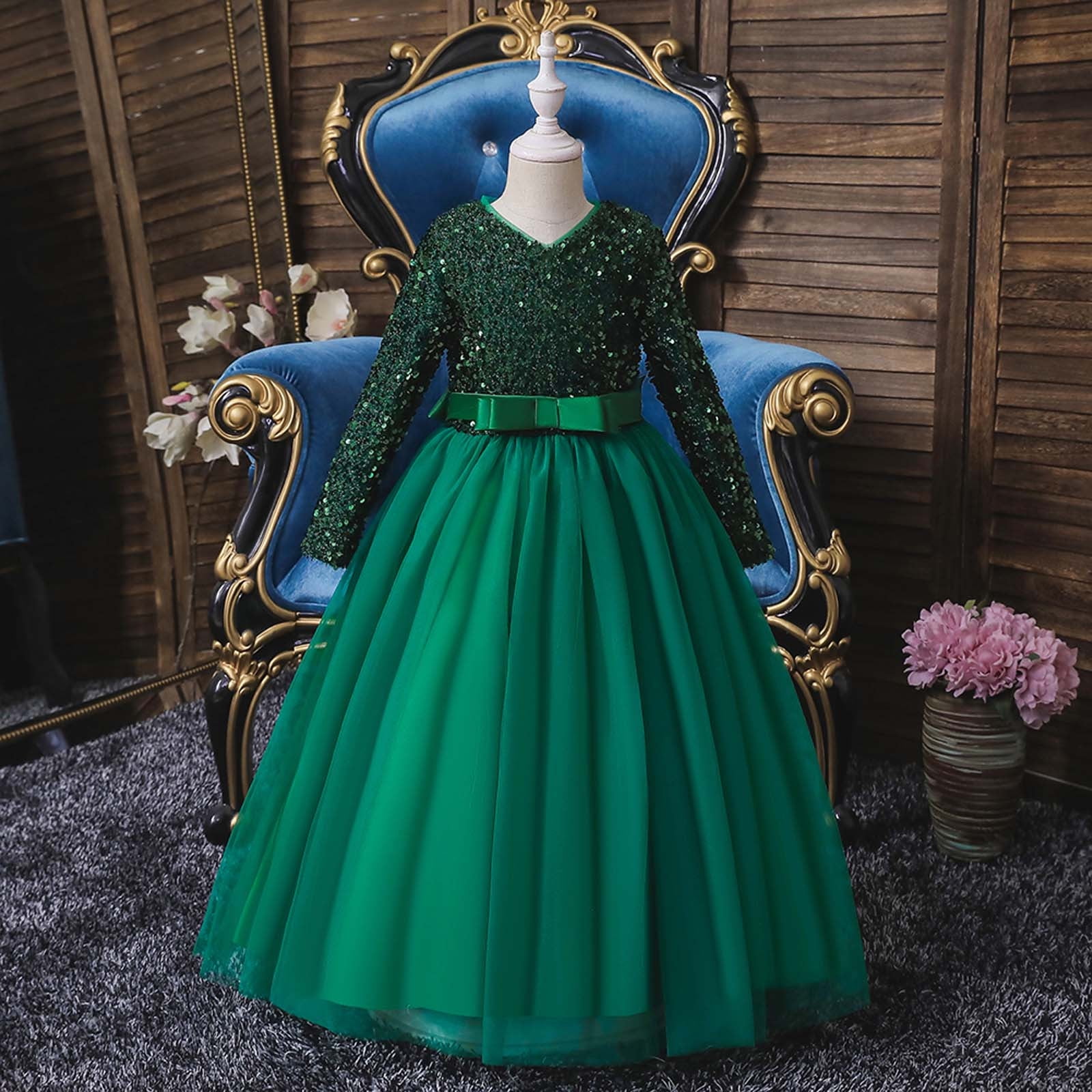 Sbyojlpb Children Dress Long Sleeve Princess Dress Long Sequin Dress Dress Navy 11-12 Years Sbyojlpb Children Dress Long Sleeve Princess Dress Long Sequin Dress Dress Navy 11-12 Years