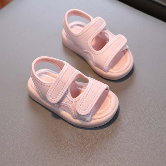 SBYOJLPB Children's Sandals Baby Children's Beach Shoes Soft Sole Toe Crash Sandals Roman Sandals Pink 3-4 Years