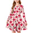 thumbnail image 1 of SBYOJLPB Childrens Dress Valentine's Day School Recital Dress for Girls Long Sleeve Stretchy A Line Twirly Skater Round Neck​, 1 of 5