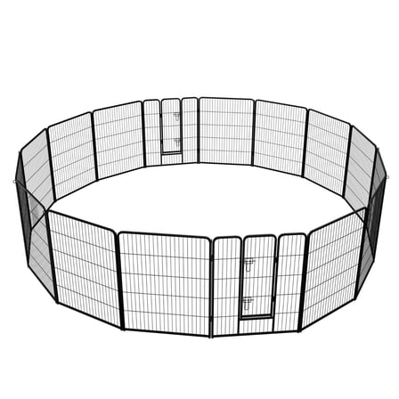 SBYOJLPB Dog Playpen 40 Inch 16 Panels Puppy Playpen Dog Exercise Pen for Large Medium Small Dogs Foldable Dog Pen with Doors for RV Camping Yard