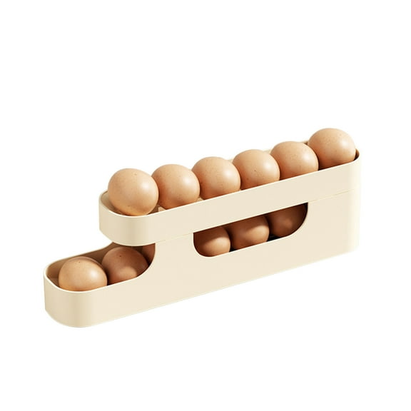 SBYOJLPB Egg Container for Fridge Rolling Egg Dispenser Refrigerator Organizer Stackable Egg Holder Kitchen Egg Storage Tray Durable Space Saving Organizer