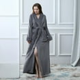 thumbnail image 1 of SBYOJLPB Flannel Nightgown for Women Women Solid Thicken Velvet Robe Bathrobe Gown Pajamas Sleepwear Pocket Waistband Gray 6(M), 1 of 9