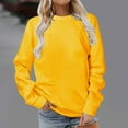 thumbnail image 1 of SBYOJLPB Flash Deals Up to 65% off！Women Long Sleeves Casual Shirts Color Round Neck Sweatshirt Crewneck Pullover Tunic Tops Yellow 8(L), 1 of 4