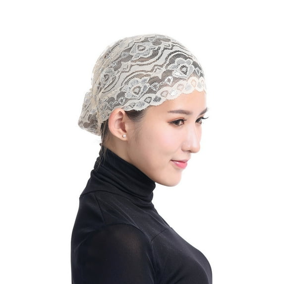 SBYOJLPB Hats for Women Women Muslim Stretch Lace Turban Hat Chemo Cap Hair Loss Head Scarf Wrap Cap
