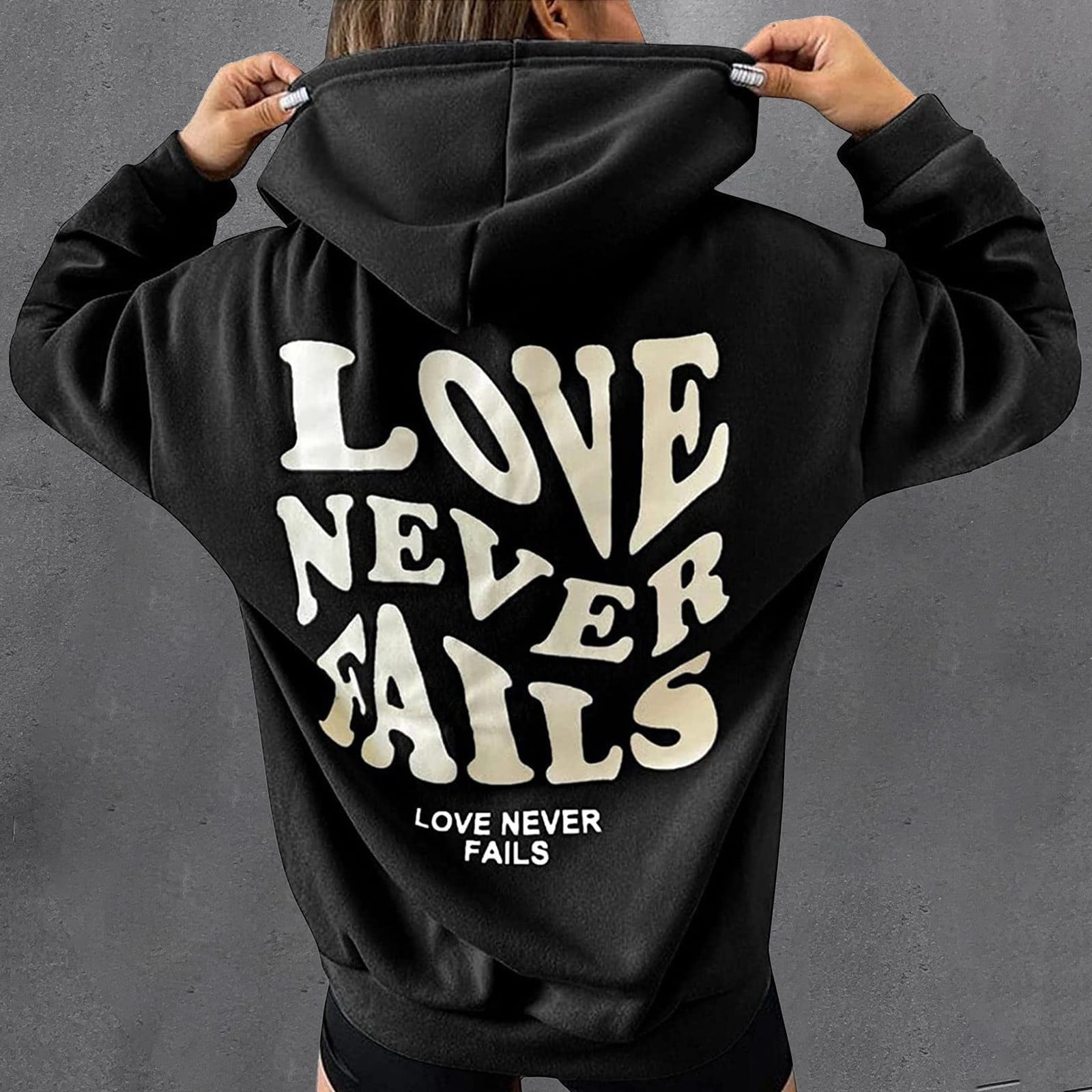 SBYOJLPB Hooded Sweatshirt Clearance Love Never Fails Hoodie for Women