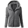 thumbnail image 1 of SBYOJLPB Hooded Sweatshirt Women Hooded Sweater Coat Winter Warm Wool Zipper Coat Cotton Coat Outwear Dg/L, 1 of 6