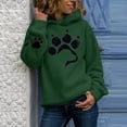 thumbnail image 1 of SBYOJLPB Hooded Sweatshirt Women'S Casual Paw Print Long-Sleeved Pullover Hooded Thin Fleece Sweater, 1 of 6