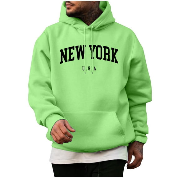 SBYOJLPB Hooded Sweatshirts for Men Men Casual Fashion Solid Pullover Long Sleeve Hoodie with Pocket Sweatshirts Green 12(XXL)