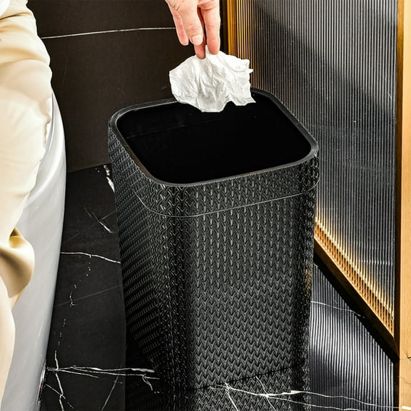 Imitation Rattan Home Large Trash Can for Home Or office,Desk Trash Can - Lightweight, Sturdy for Under Desk, Kitchen, Bedroom, Den, Dorm Room