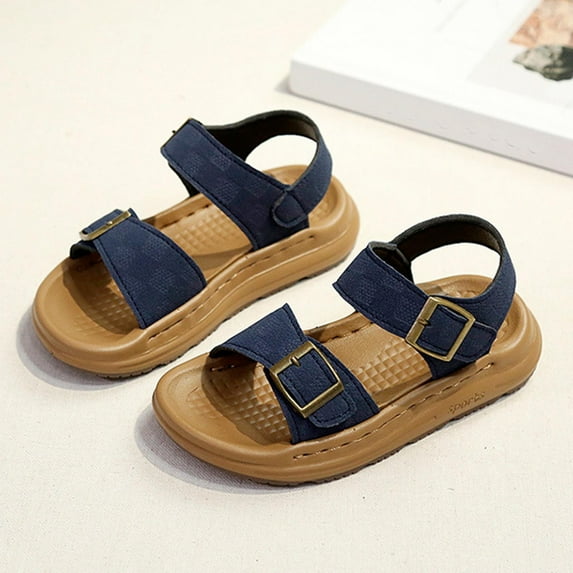 SBYOJLPB Kids Sports Outdoor Sandals with Adjustable Metal Buckle Straps Boys Soft Soled Casual Shoes Lightweight Durable Design for Playground and Summer Adventures