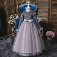 thumbnail image 1 of SBYOJLPB Children Dress Long Sleeve Princess Dress Long Sequin Dress Dress Reduced Price Gray 8-9 Years, 1 of 9
