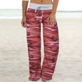 thumbnail image 1 of SBYOJLPB Length Pants Fashion Womens Comfy Stretch Print Drawstring Wide Leg Lounge Pants, 1 of 8