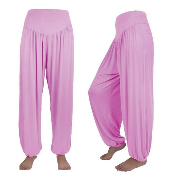 SBYOJLPB Length Pants Womens Elastic Loose Casual Cotton Soft Yoga Sports Dance Harem Pants