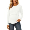 thumbnail image 1 of SBYOJLPB Maternity Tops for Women Solid Color Long Sleeve Round Neck Leisure Pregnancy Clothes Top, 1 of 9