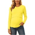 thumbnail image 1 of SBYOJLPB Maternity Tops for Women Solid Color Long Sleeve Round Neck Leisure Pregnancy Clothes Top, 1 of 9