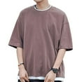 thumbnail image 1 of SBYOJLPB Men'S Short Sleeve Large T-Shirt Men'S Short Sleeve Layered Style Plain Large Silhouette Large Size Coffee, 1 of 8