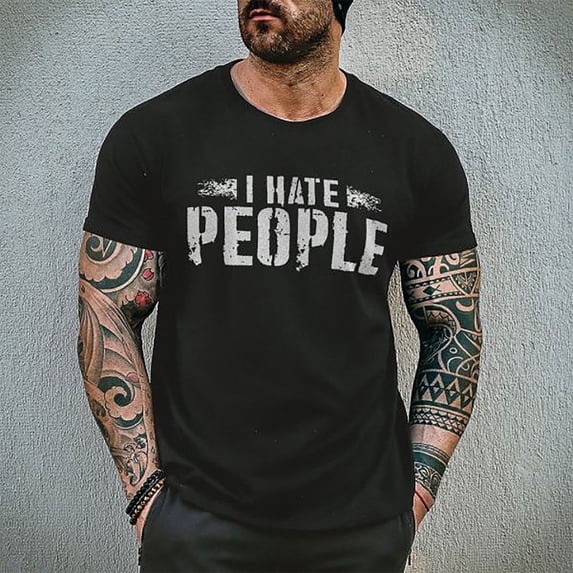 SBYOJLPB Men'S Short Sleeve Men'S T-Shirt Tops Adult Gift Street Style Sleeveless Summer Beach Funny Graphic Racerback Sayings Letter Print Blouse Black