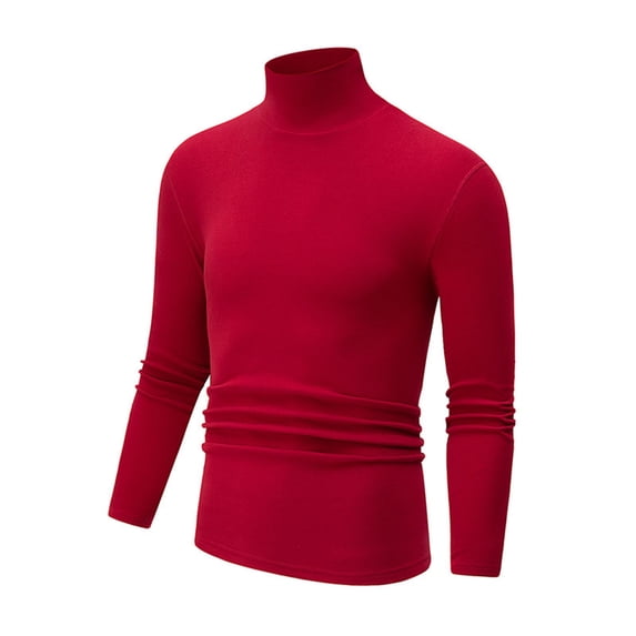 SBYOJLPB Men's Winter Turtleneck Tops Long Sleeve Casual Solid Color Pullover Top