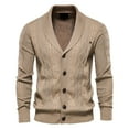 thumbnail image 1 of SBYOJLPB Mens Outwear Men'S Fashion Sweater Cardigan Solid Color Lapel Long-Sleeved Knitted Jacket, 1 of 3