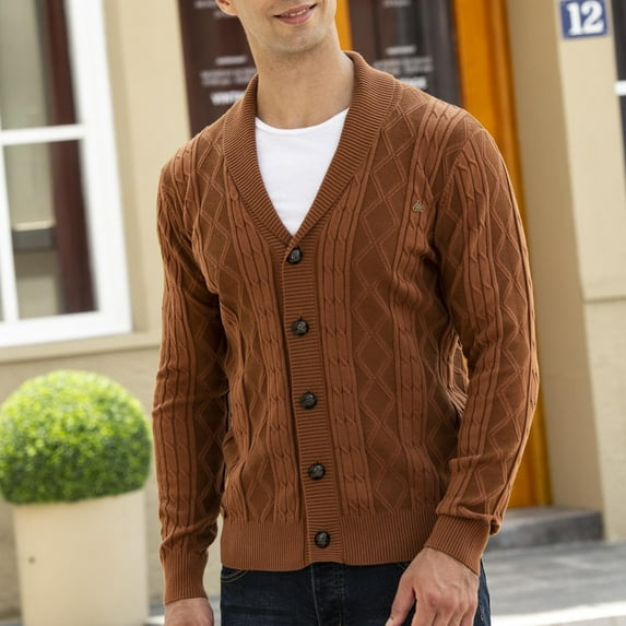 SBYOJLPB Mens Outwear Clearance Men'S Fashion Sweater Cardigan Solid Color Lapel Long-Sleeved Knitted Jacket Rollbacks