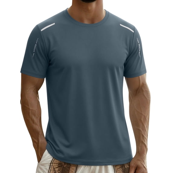 SBYOJLPB Mens Summer Tops Short Sleeved Cool Ice Silk Round Neck T-shirt Breathable Short Sleeve Loose Top