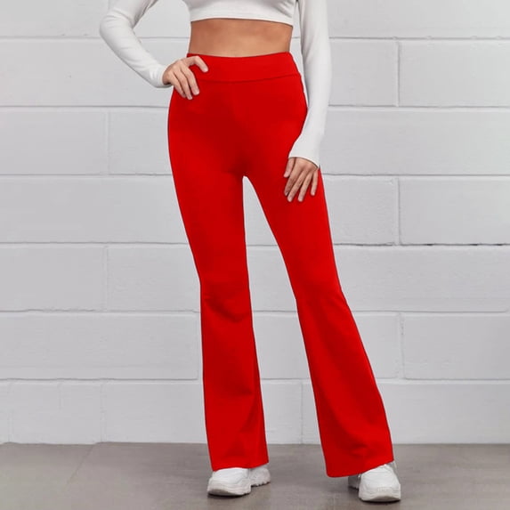 SBYOJLPB Pant Clearance Women'S Casual Slim High Elastic Waist Solid Color Sports Yoga Flare Pants,Sizes Xl