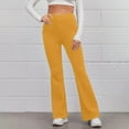 thumbnail image 1 of SBYOJLPB Pant Clearance Women'S Casual Slim High Elastic Waist Solid Color Sports Yoga Flare Pants,Sizes Xl, 1 of 9