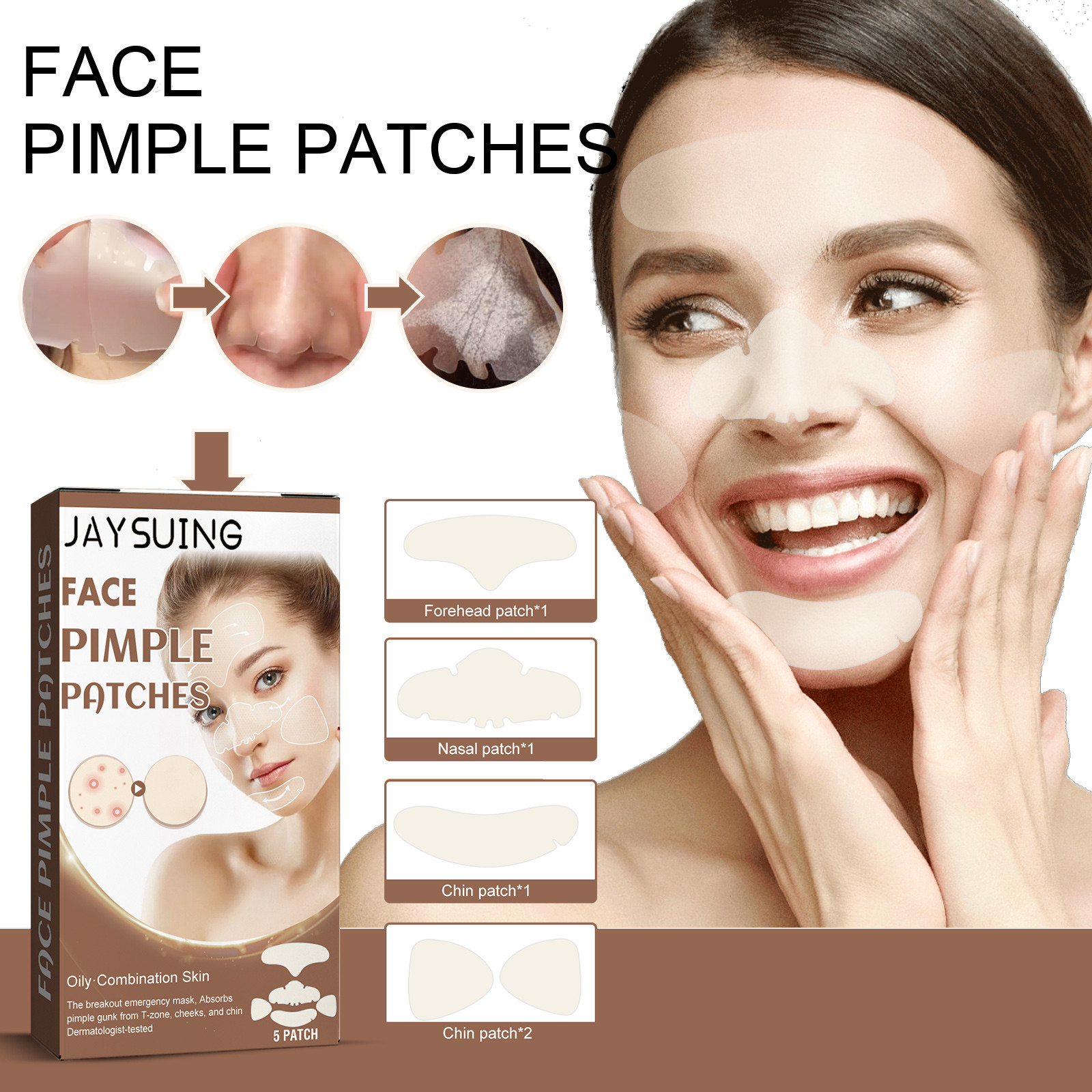 SBYOJLPB Personal Care Clearance Face From Cosmetics Hydrocolloid Face Mask for Acne, 5 Large