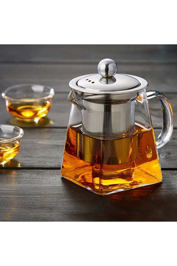 office Appliance Heat Glass Teapot with Strainer Filter Infuser Tea Pot 350ml