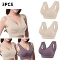 thumbnail image 1 of SBYOJLPB Plus Size Everyday Bras Woman's Lace Splicing Glossy Comfortable Breathable Bra Underwear No Rims Beige XXXL, 1 of 9