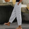 thumbnail image 1 of SBYOJLPB Plus Size Pants for Women Women's Comfortable Cropped Leisure Time Pants Solid Color Sweatpants Yoga Pants Gray 10(XL), 1 of 6