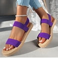 thumbnail image 1 of SBYOJLPB Sandals for Women 2025!Women's Large Size Retro Flat-bottomed Sandals Sandals with Elastic Or Feet. Purple 9.5(43), 1 of 4