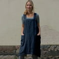 thumbnail image 1 of SBYOJLPB Short Sleeve Dress Clearance Women Cotton Linen Pinafore Square Cross Apron Garden Work Pinafore Dress Rollbacks, 1 of 8