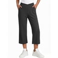 thumbnail image 1 of SBYOJLPB Solid Color Capris Pants for Women Elastic Waist Pocket Casual Stretchy Stylish Pants for Spring Summer Women's Cropped Pants, 1 of 6