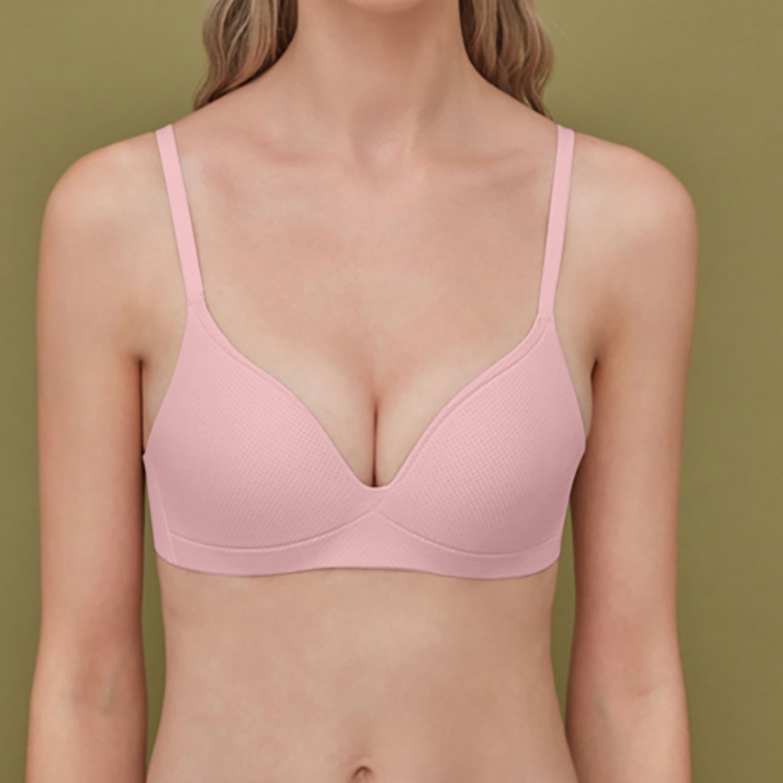 SBYOJLPB The Summer I Turned Pretty Lightweight Bra, Seamless, Small Chest,  No Steel Ring, Cup Underwear (Pink) 