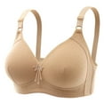 thumbnail image 1 of SBYOJLPB Woman's Embroidered Glossy Comfortable Breathable Bra Underwear No Rims (Beige), 1 of 2