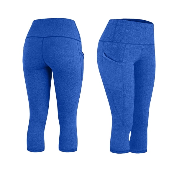 SBYOJLPB Women Capris Yoga Pants Workout Out Pocket Leggings Fitness Sports Running Yoga Cropped Pants